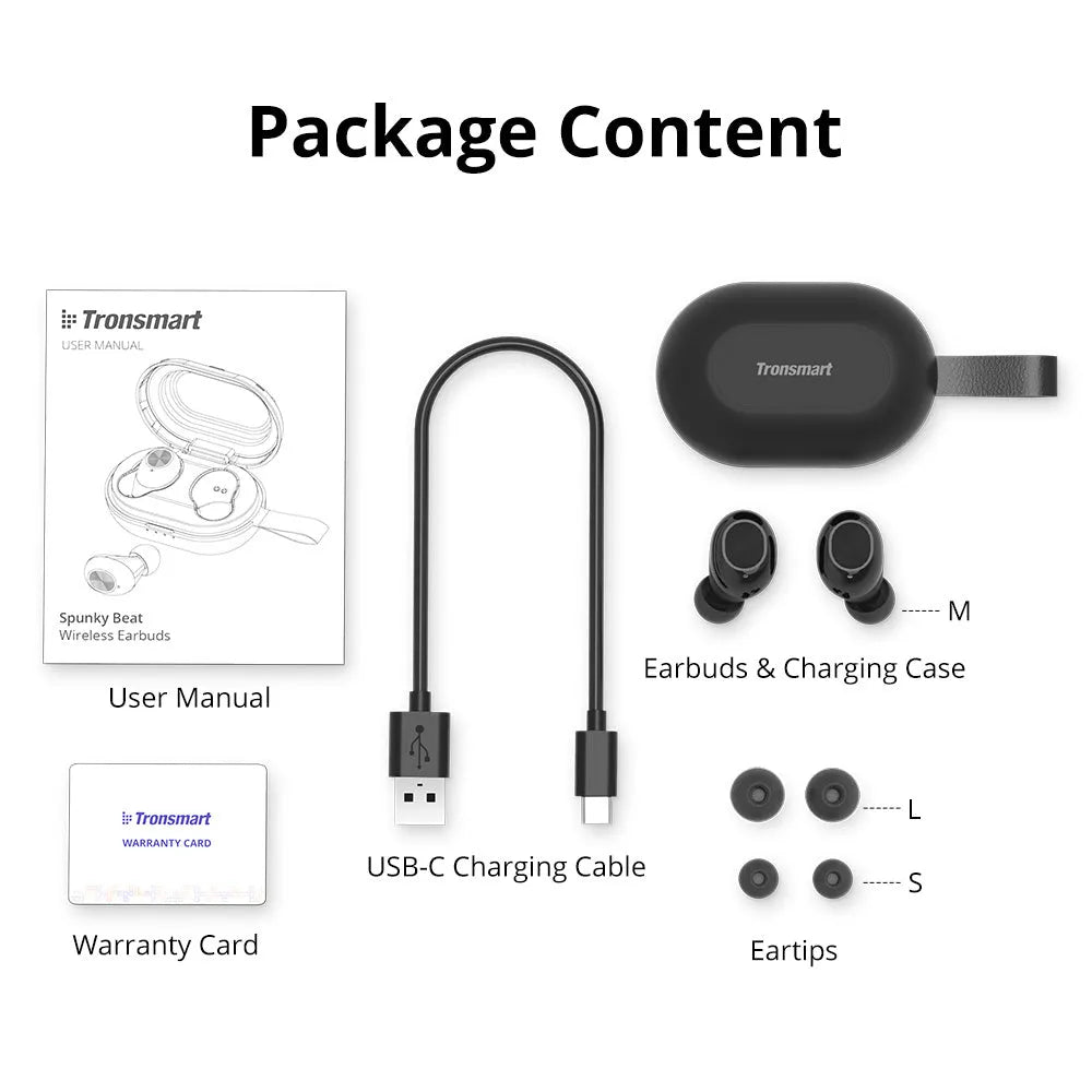 Tronsmart Spunky Beat wireless Bluetooth earphones in SetA or SetB colour options.