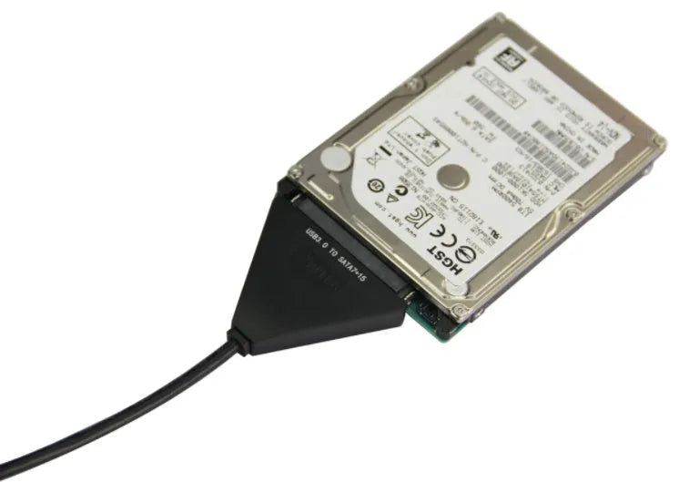 Black USB 3.0 to SATA adapter cable for external hard drive connection
