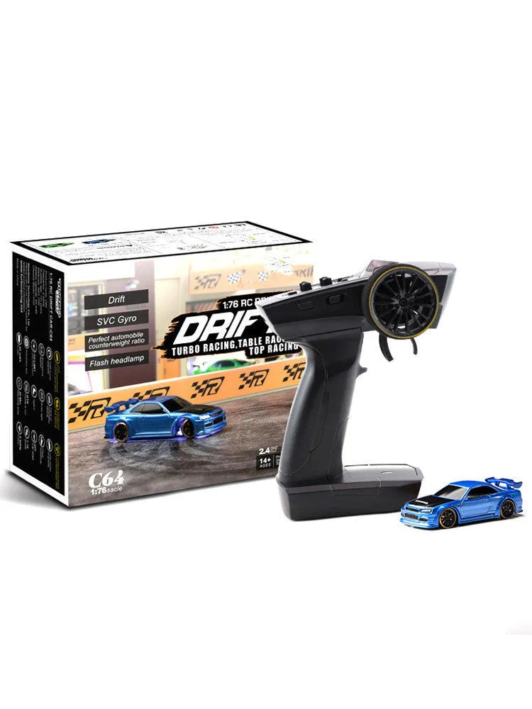 Turbo Racing C64 blue remote control drift car with handle-style transmitter