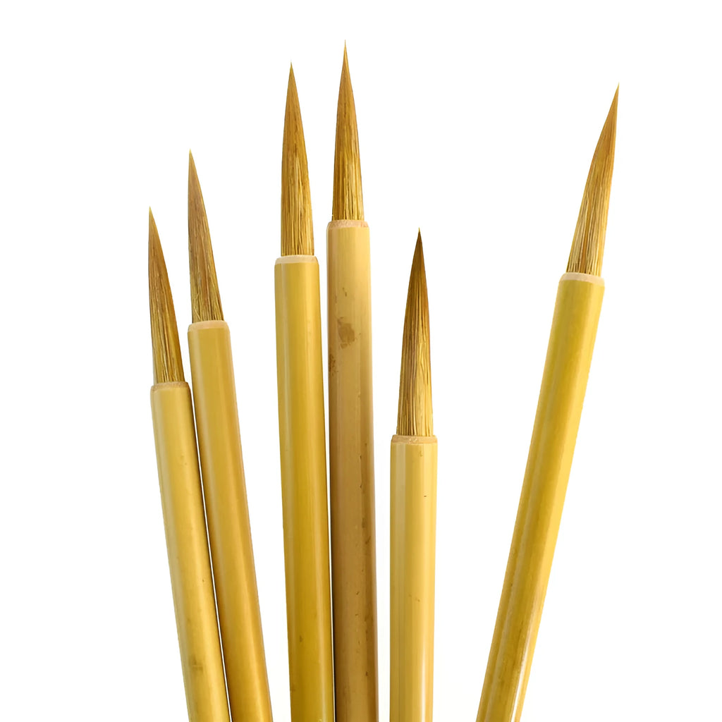 Langhao wolf hair calligraphy brush with traditional construction for Chinese writing