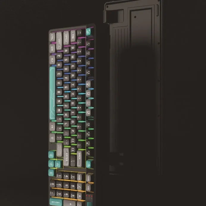 ABS plastic desktop computer keyboard with colourful design and USB cable