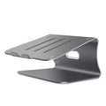 Aluminium alloy rotary cooling bracket for laptops in grey and silver colours.