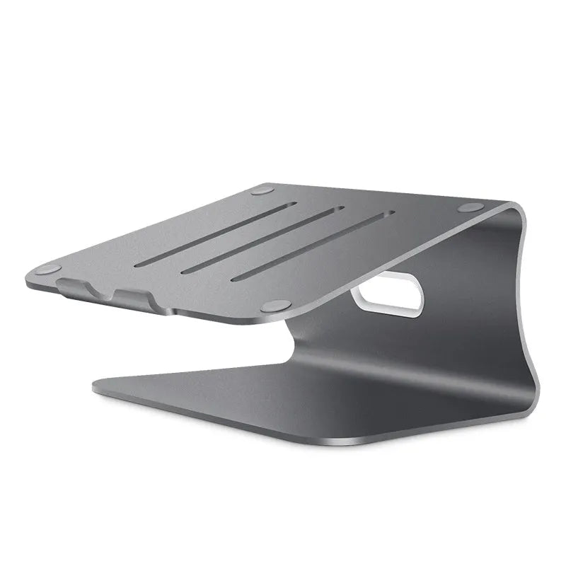 Aluminium alloy rotary cooling bracket for laptops in grey and silver colours.