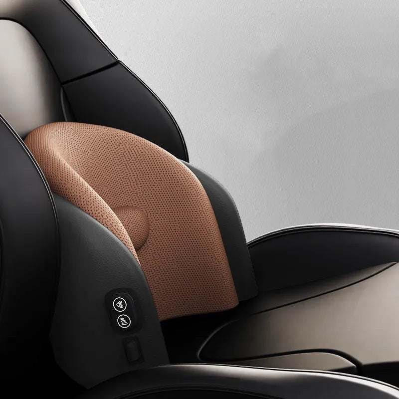 Car seat electric massage cushion in memory cotton with headrest and lumbar support options