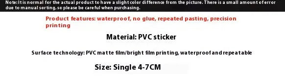 Pack of 50 fresh candy design waterproof stickers for journal decoration, each measuring 4-7cm.