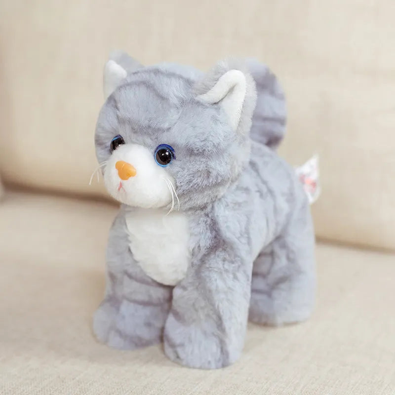 Small plush toy cat 20cm white kitten with PP cotton filling short plush fabric