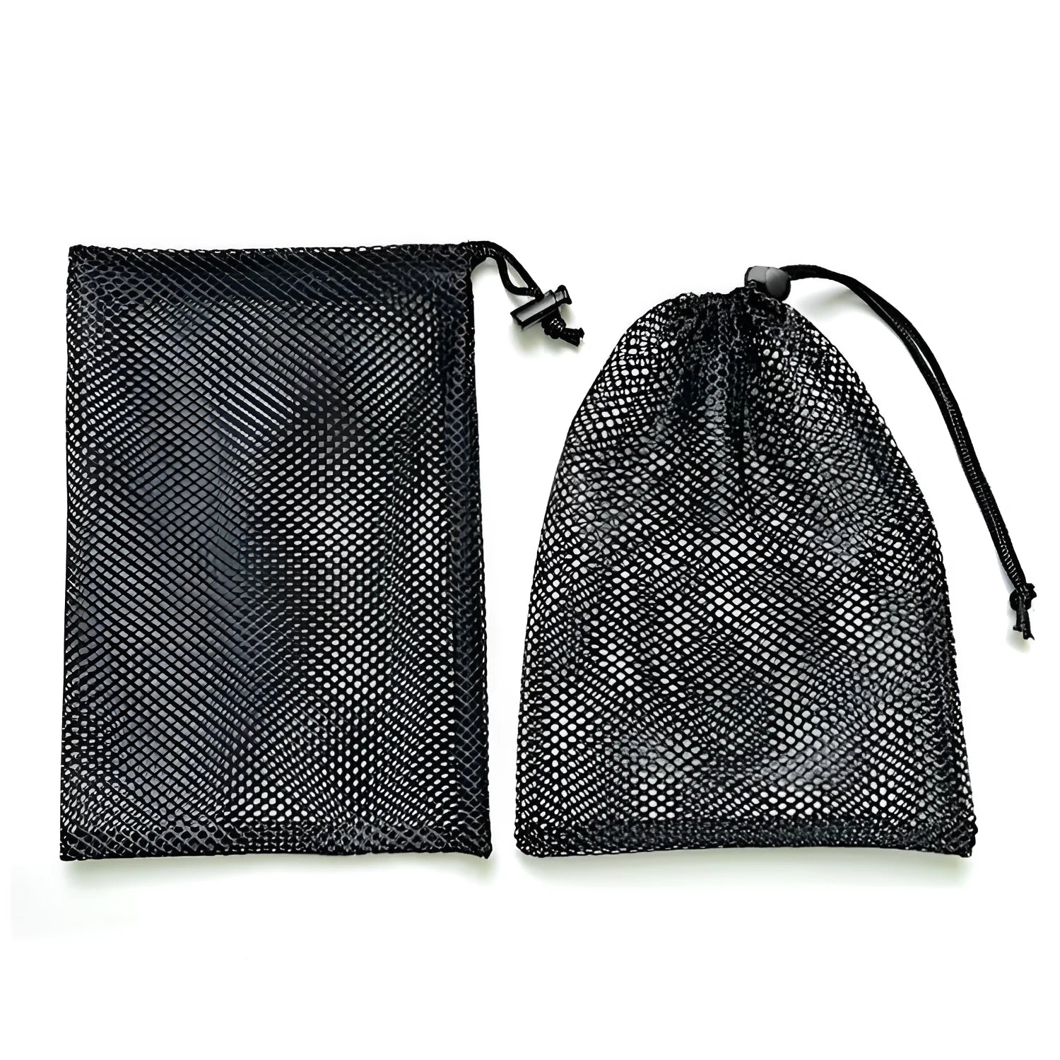 Black mesh drawstring storage bag for children's water ball toys in three size options.