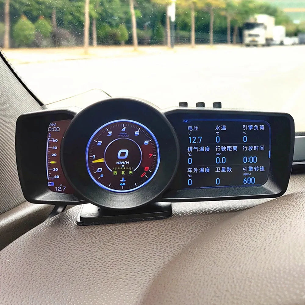 A600 OBDII monitor driving computer with TFT display screen showing vehicle diagnostic data