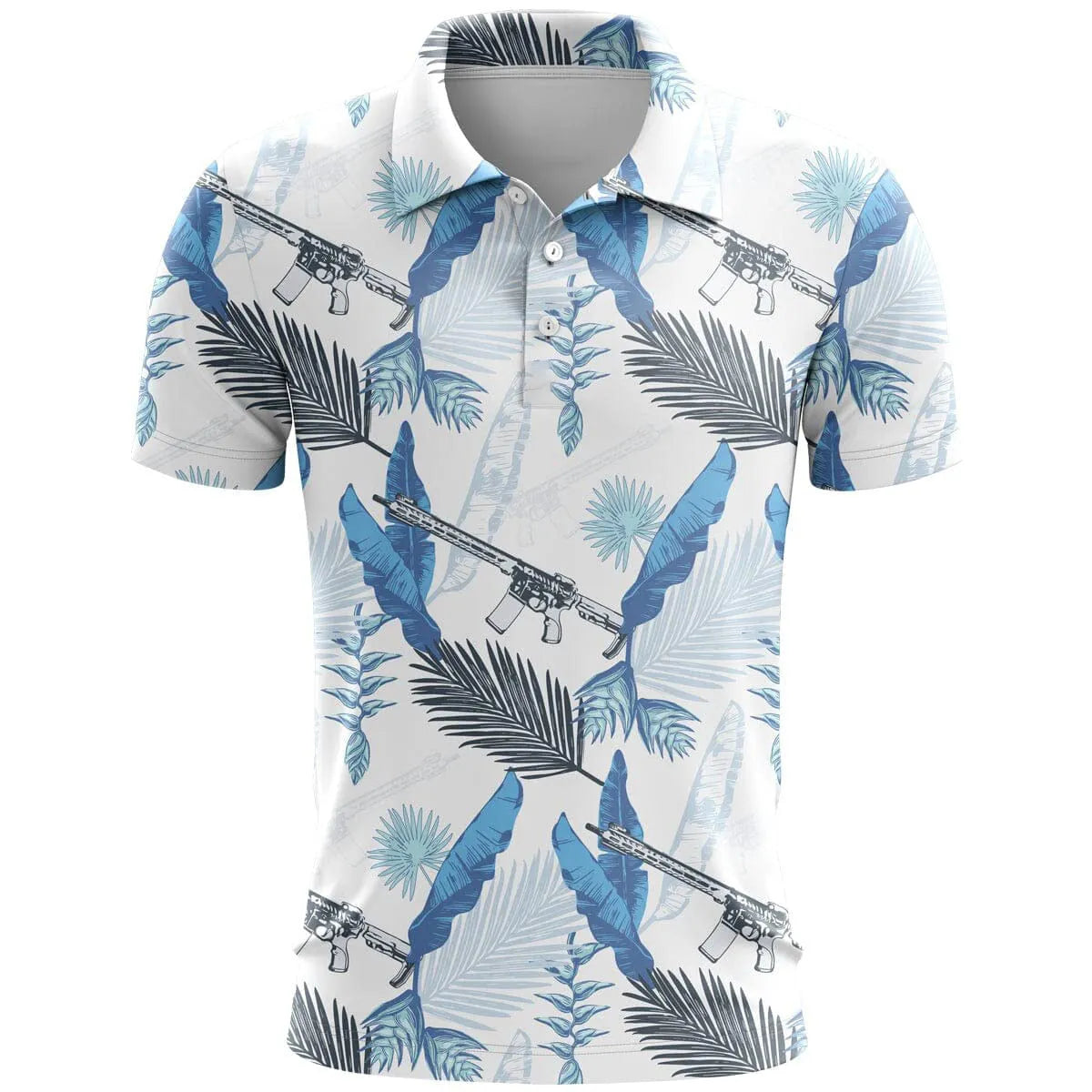 3D printed pattern on a loose-fit short sleeve sports shirt in bird eye cloth fabric.