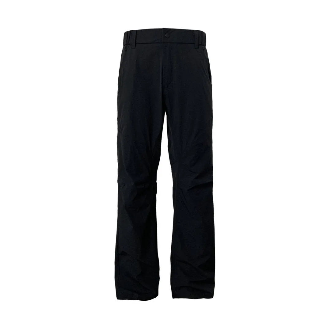 Straight cut casual trousers in chemical fibre blend fabric with elastic waistband in Army Green colour