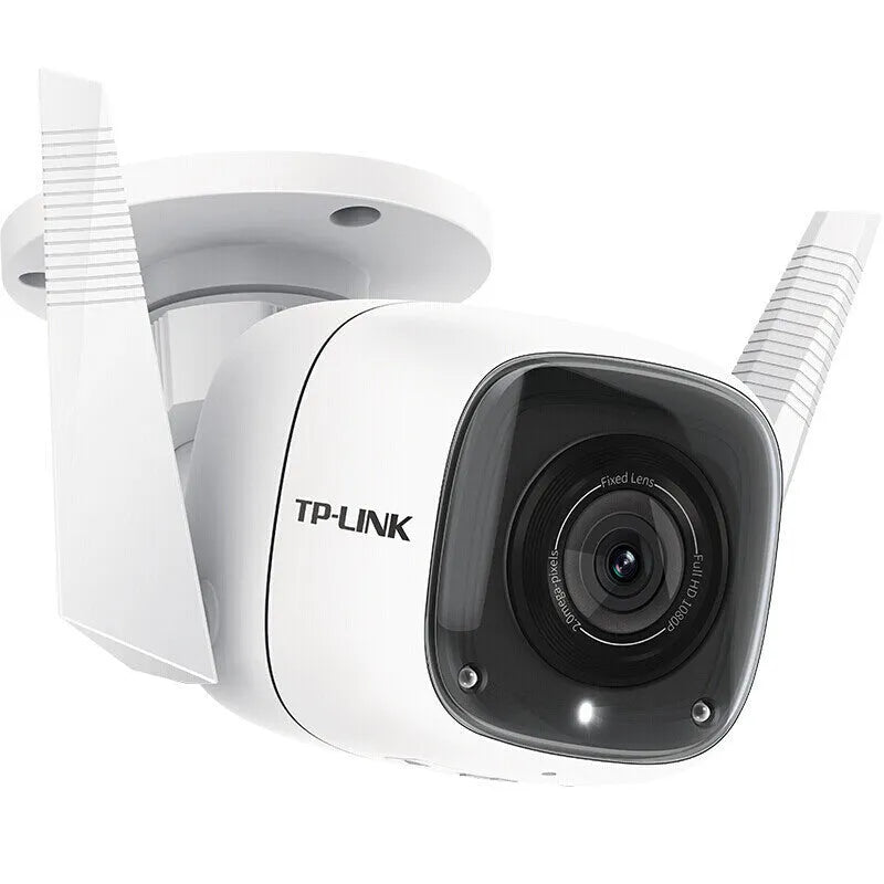 Outdoor security webcam unit with 1080p resolution, 4mm lens, and infrared night vision up to 30 metres