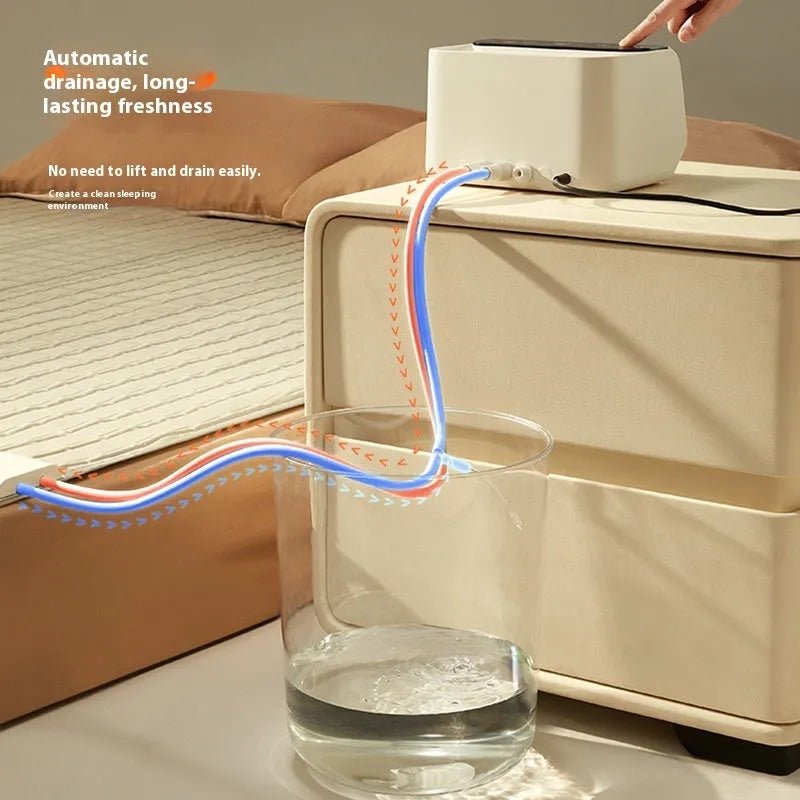 White Aideng electric water blanket with smart host controller on bed