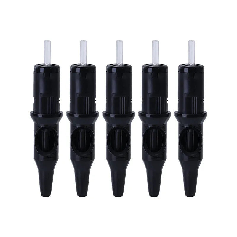 Boxed integrated needle and ballpoint tattoo tool in multiple colour options including red, blue, and black.