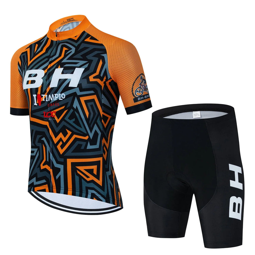 BH Men's Short Sleeve Riding Sweatshirt Suit in mesh fabric for cycling and outdoor sports