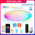 RGBCW Bluetooth ceiling lamp with colour mixing and dimming control in black or white finish