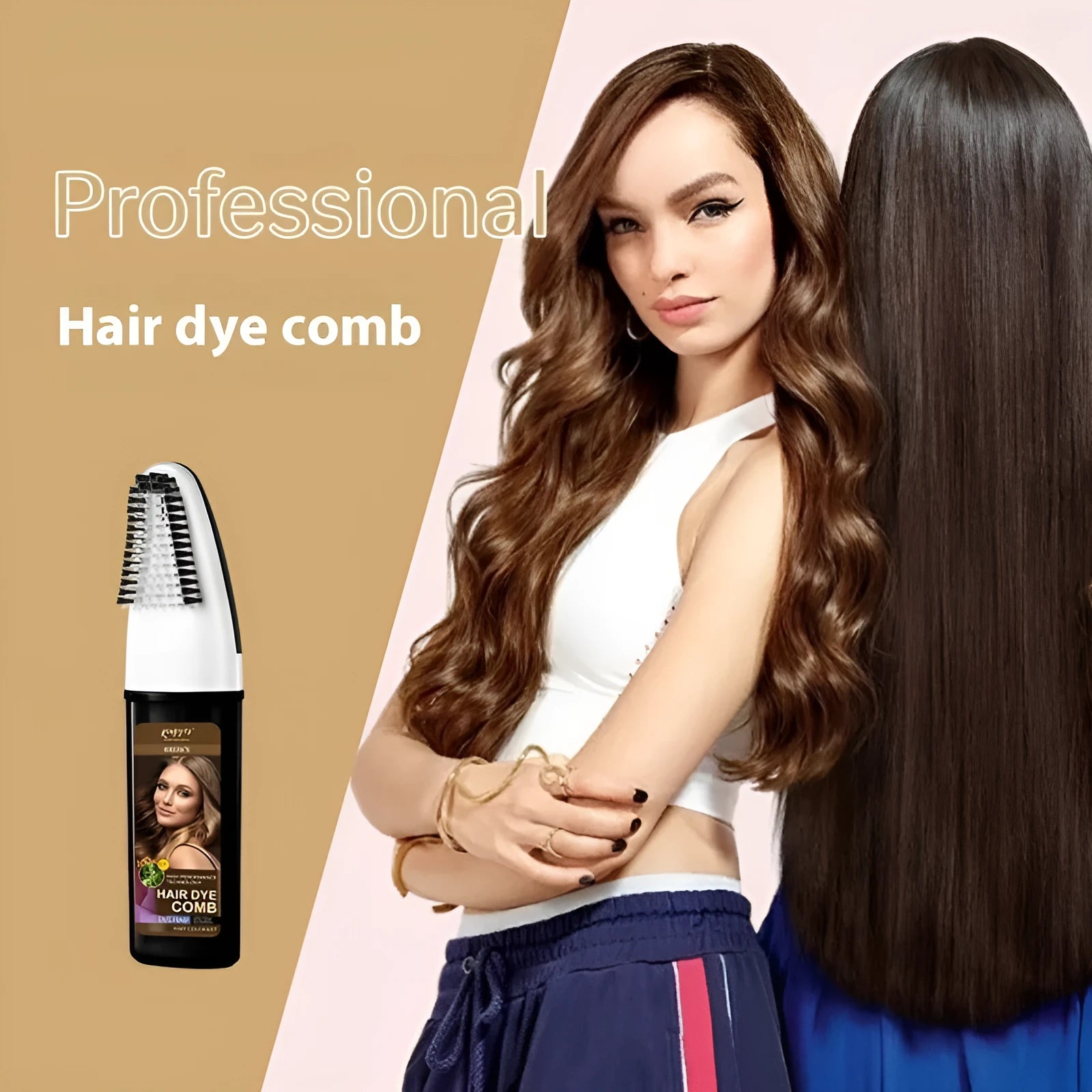 Hair dye colouring comb kit with 200ml bottles of Black, Wine Red and Dark Brown cream hair colour