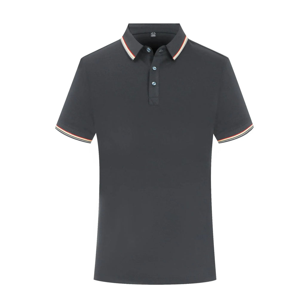 Summer Ice Silk Overalls Polo Shirt in pearl cotton with short sleeves, multiple colour options, regular fit