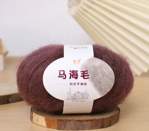 Mohair wool ball for DIY scarf making in various colour options with 20-30g weight