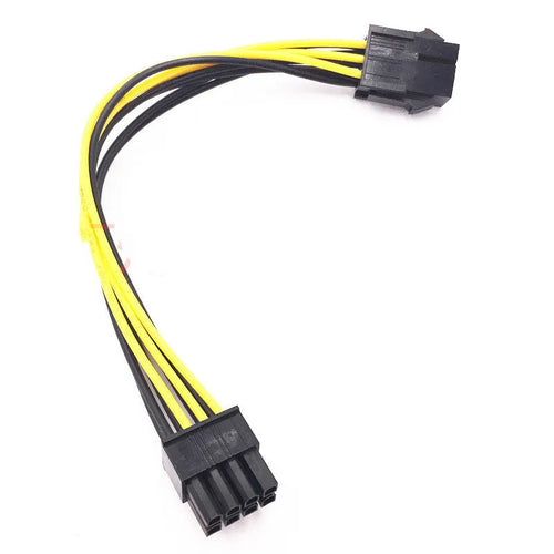 Black 20cm 6-pin to 8-pin graphics card power cable extension for PC builds