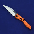 Black folding fruit knife with D2 steel blade and aviation aluminium handle measuring 19cm length