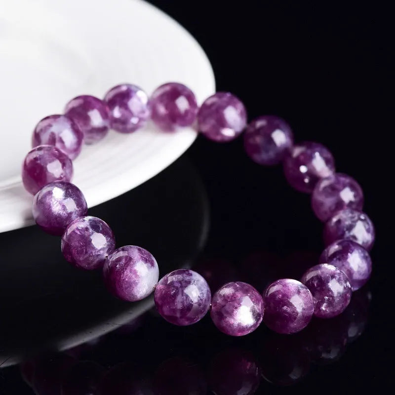 Purple Grandmother Crystal Bracelet with geometric shapes and polished finish