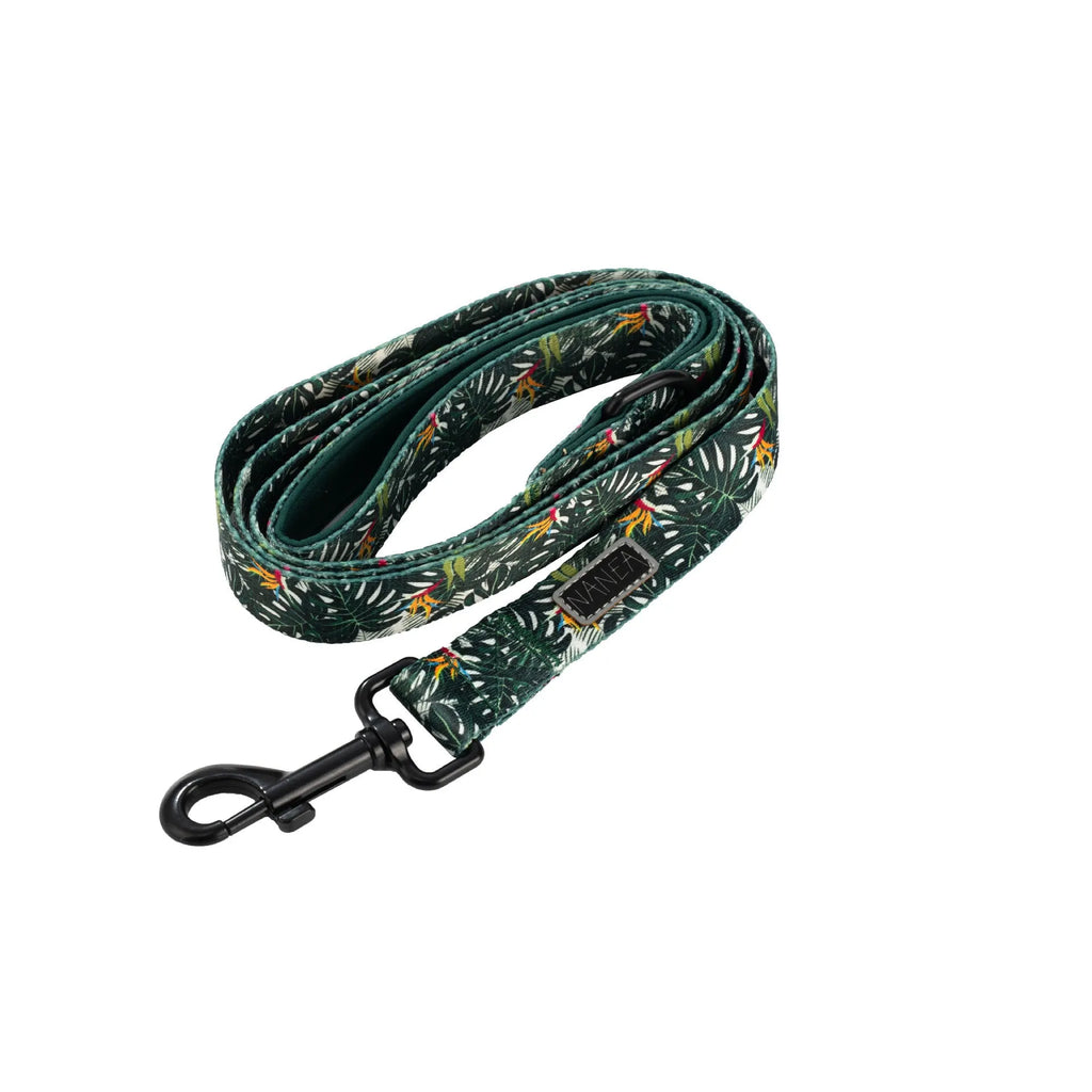 Adjustable cloth dog harness set with six pieces including waste bag and accessories in three size options