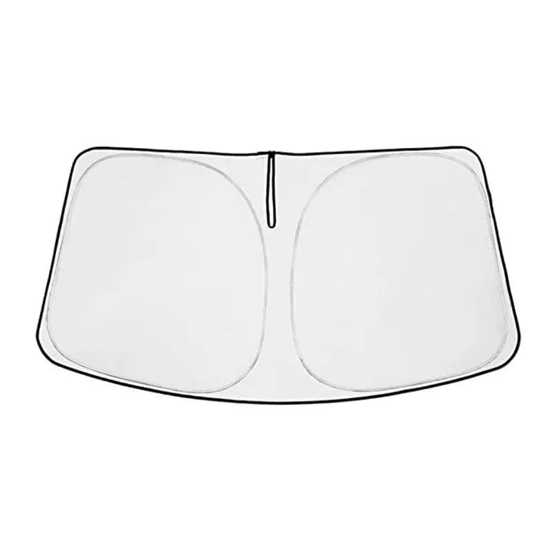 Silver reflective car sunshade for Toyota Noah/Voxy 90 series windshield.