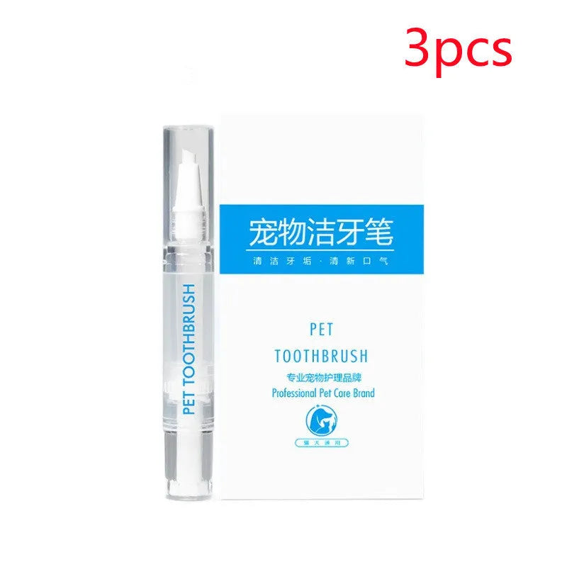 Pet toothbrush pen with integrated toothpaste for dog dental care