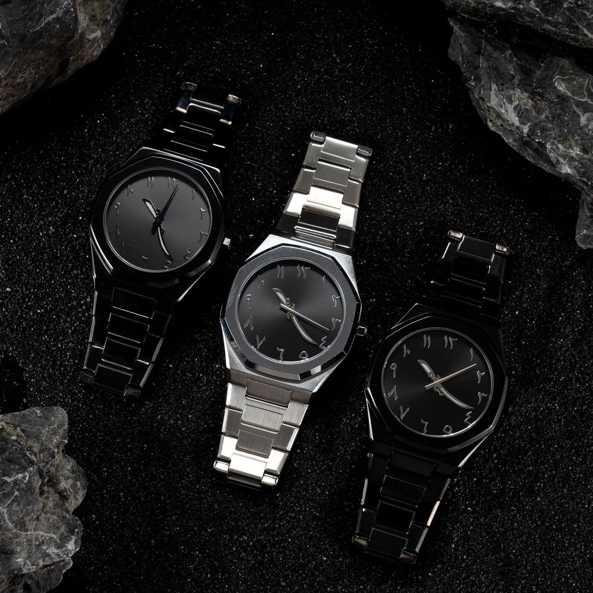 Men's business casual stainless steel quartz wristwatch showing a 10mm profile
