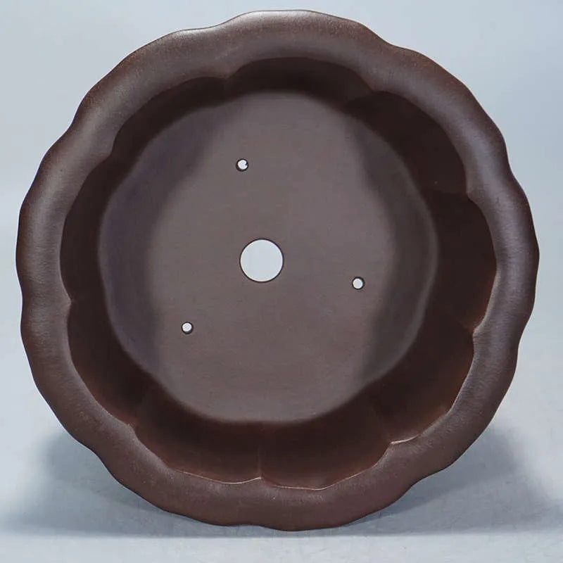 Chinese classical style purple sand succulent bonsai flower pot measuring 37x37x20cm.