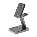Black vertical wireless phone charger with watch charging pad and 10000mAh battery