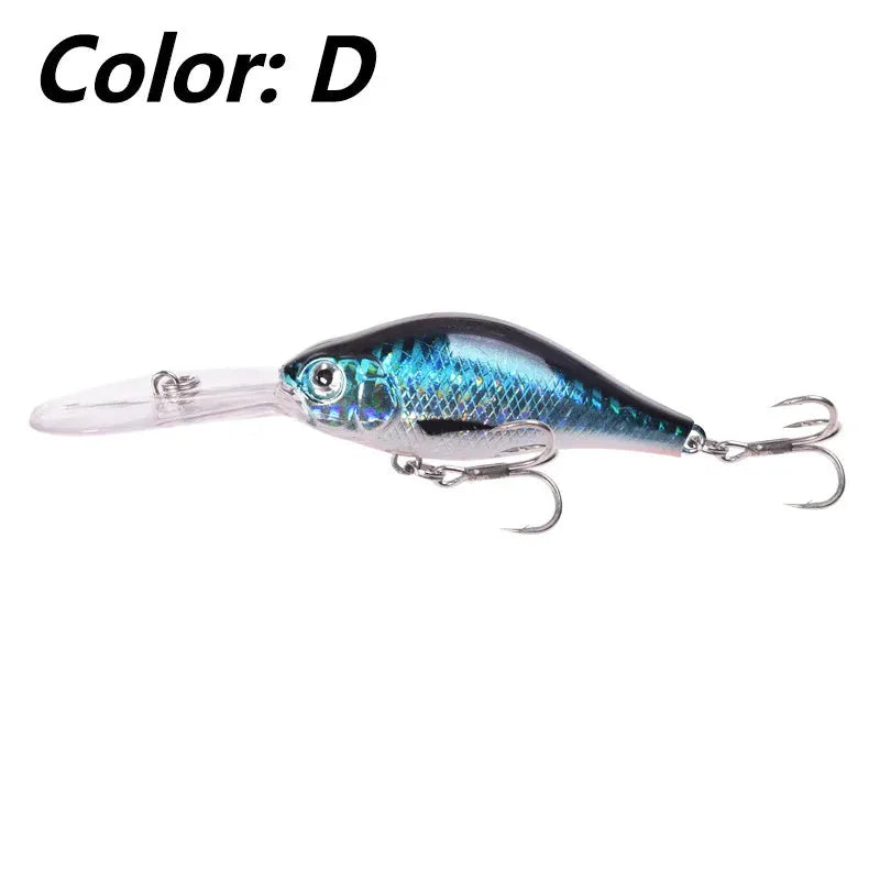 Floating Rock Little Fat Man hard mino fishing lure showing colour options and long diving lip.