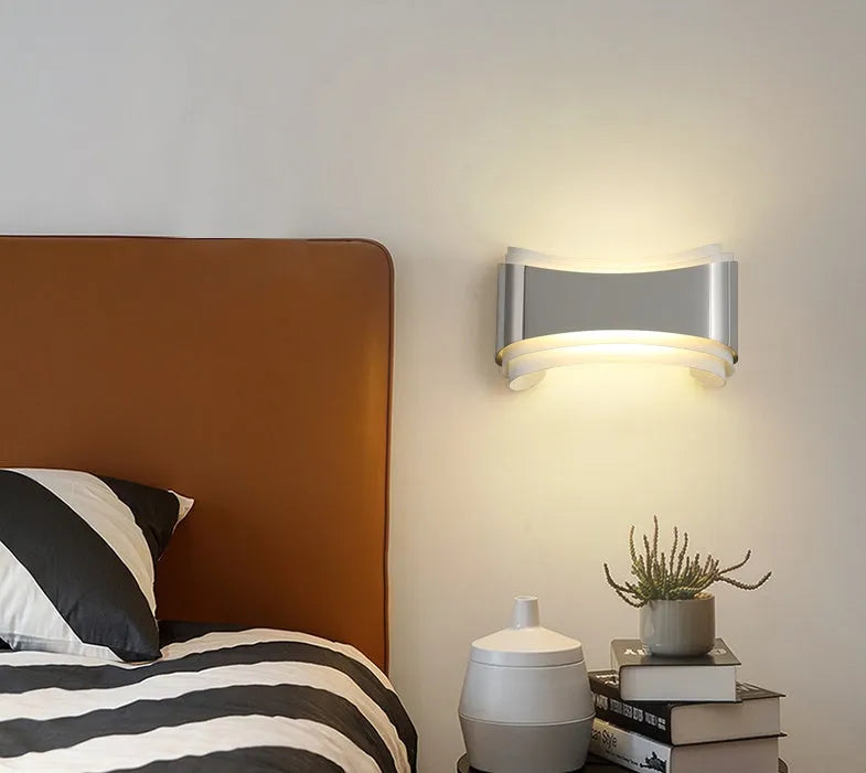 Modern rectangular LED wall lamp with matte finish and warm white light