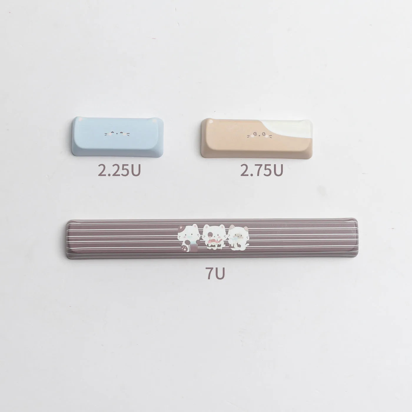 High Sea Salt Cat pastel PBT keycap set for mechanical keyboards with 7u spacebar supplement