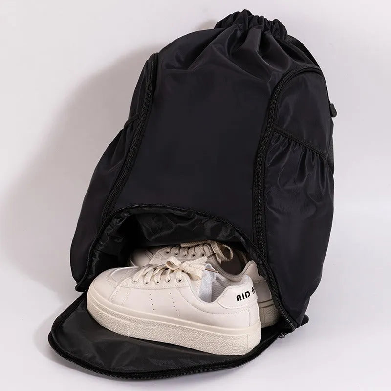 Large capacity cube-style sports backpack drawstring bag in various colours