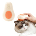 Green and white rechargeable cat steam brush with water spray function and silicone teeth