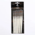 12 nylon wool hook line art markers in solid wood holder with pearl white tips