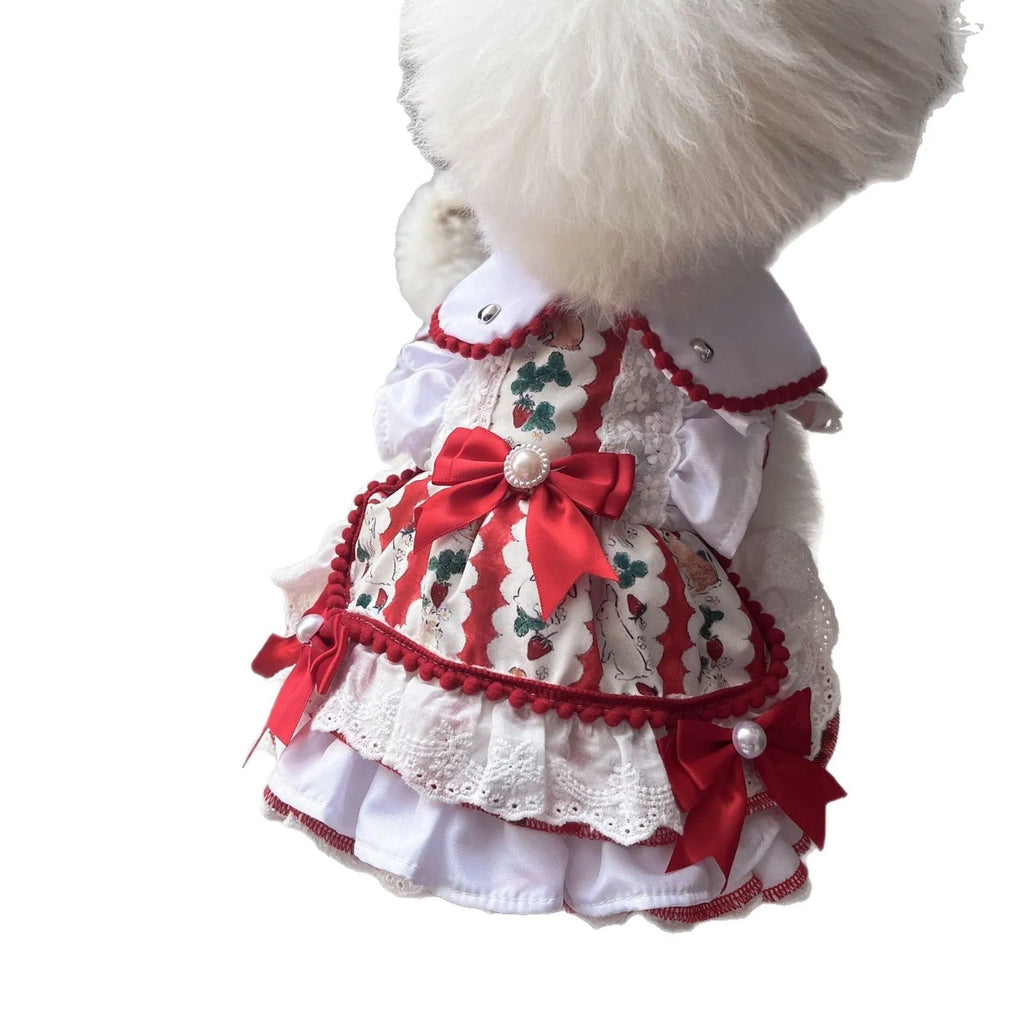 Rabbit skirt style princess pet dog dress clothing for small dogs with polyester material