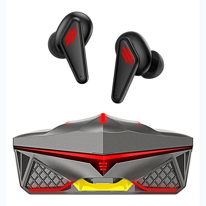K98 Black TWS50 wireless Bluetooth earphones with charging bay and cable