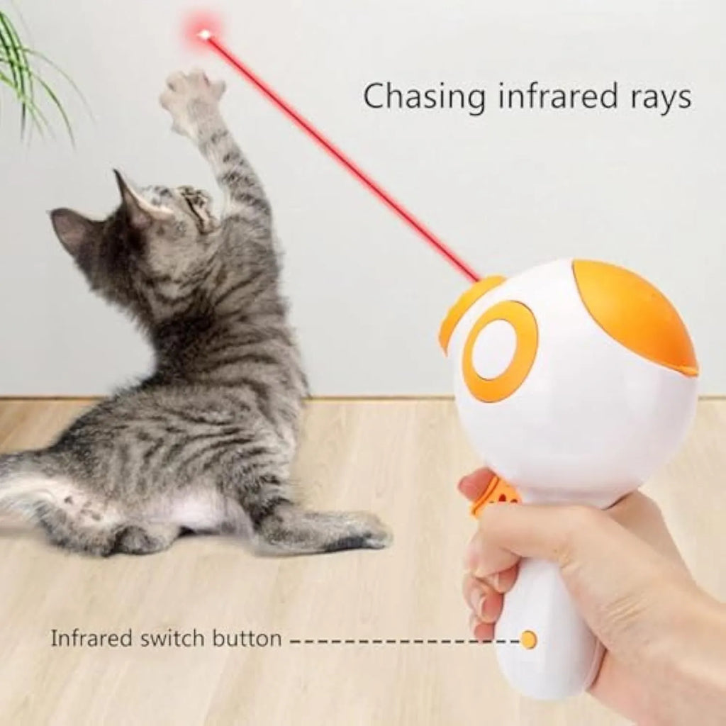 Green, orange, and pink interactive dog treat launcher toy with food dispenser.