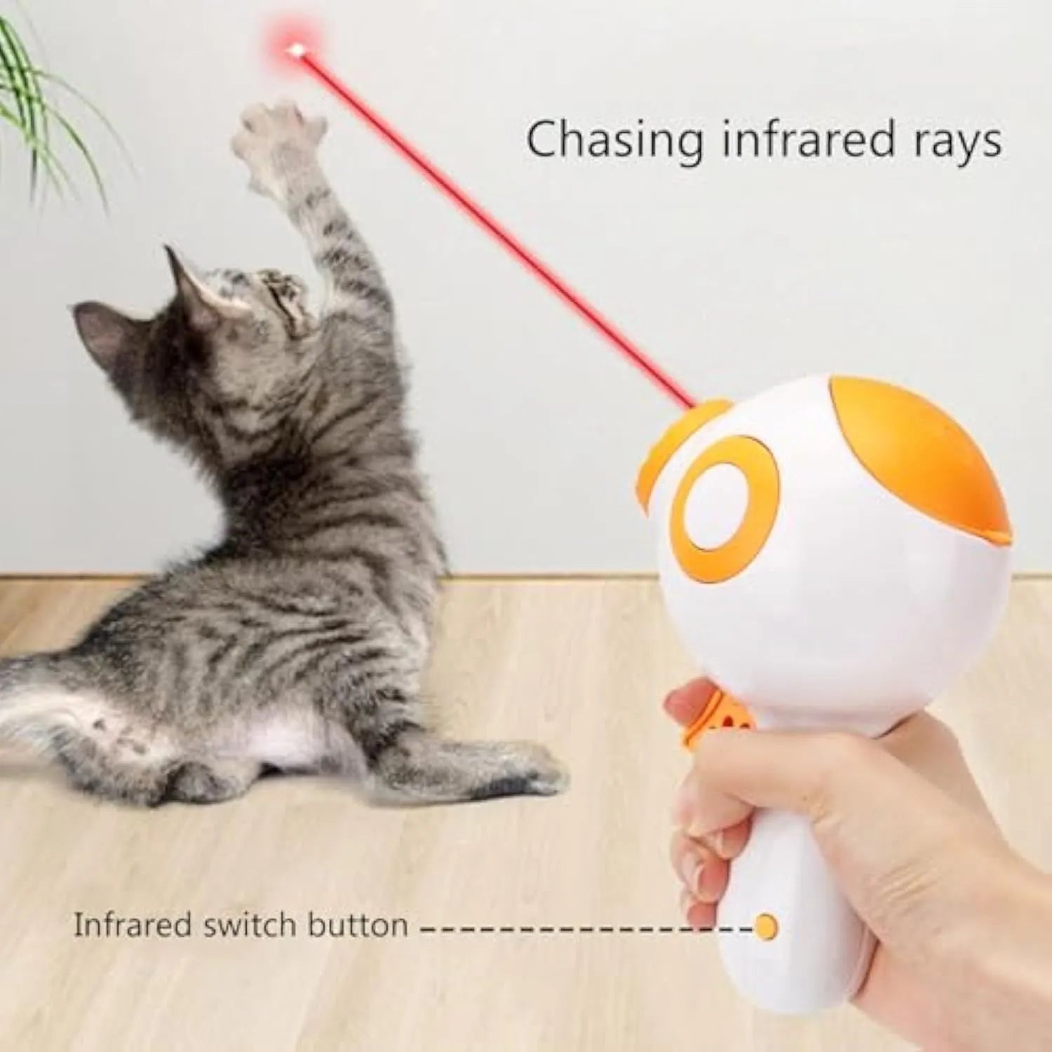 Green, orange, and pink interactive dog treat launcher toy with food dispenser.