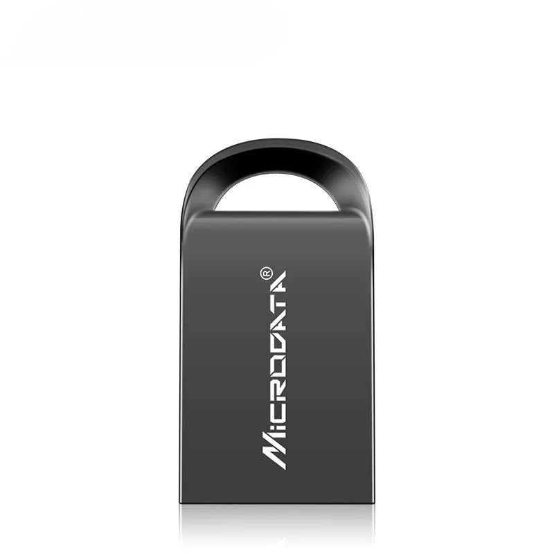 Car-shaped metal USB flash drive on a necklace chain, shown in black colour