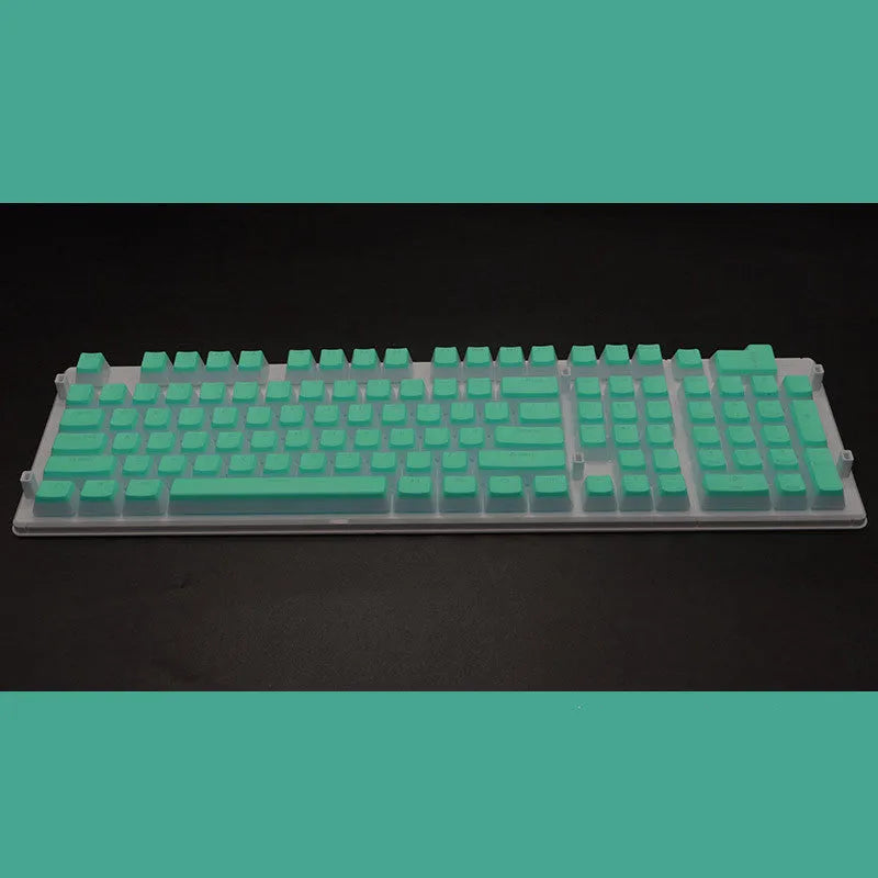 Set of 108 translucent PBT keycaps for mechanical keyboards in various colours on a white background.