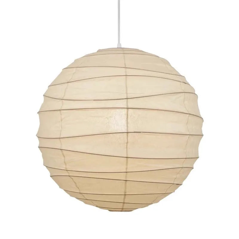 Japanese style rice paper chandelier in three sizes with warm light option