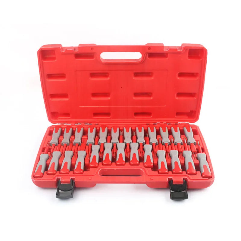 25-piece car terminal removal tool set with pull-out keys for wiring harness disassembly