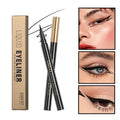 Black liquid eyeliner pen with fine brush tip for precise application