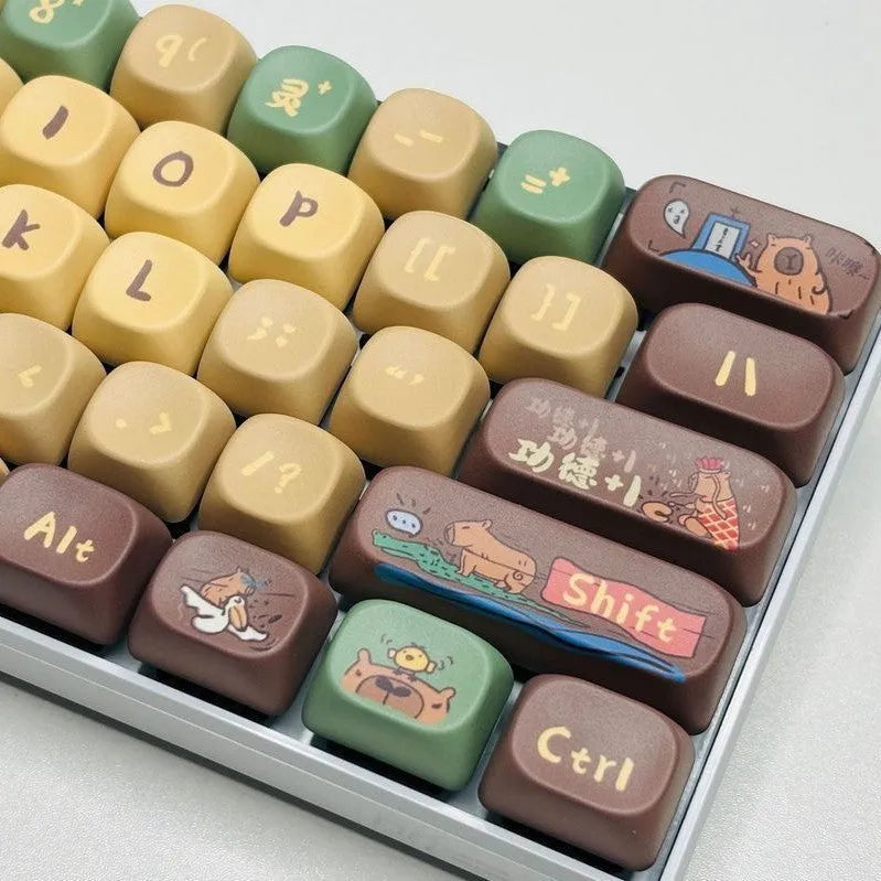 Capabala 130 key ABS mechanical keyboard keycap set with MOA profile laid out.