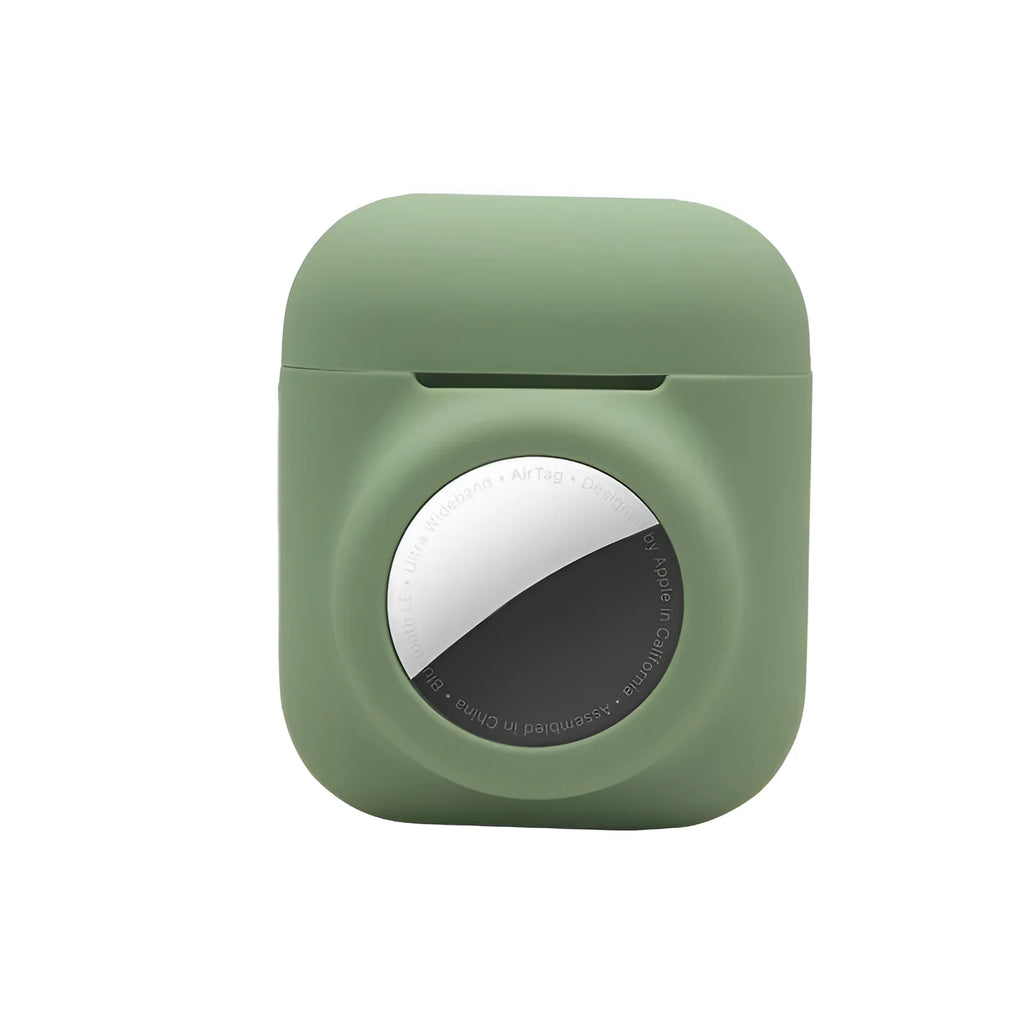 Silicone AirTag protective sleeve with flip cover in various colour options