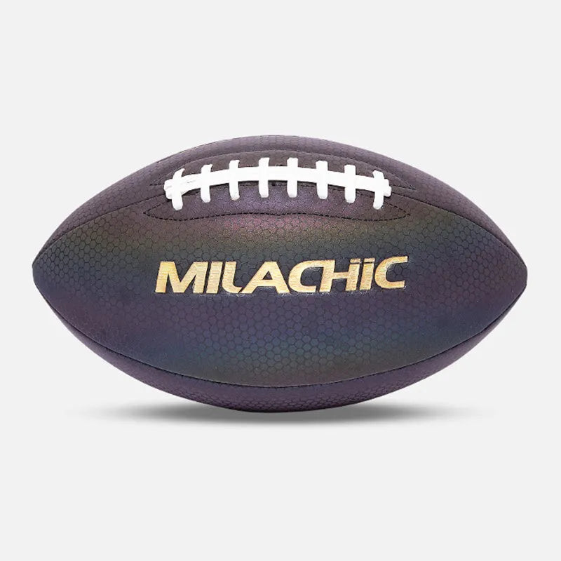 Luminous fluorescent reflective football size 9 with PU surface, machine sewn, reflective finish for night training