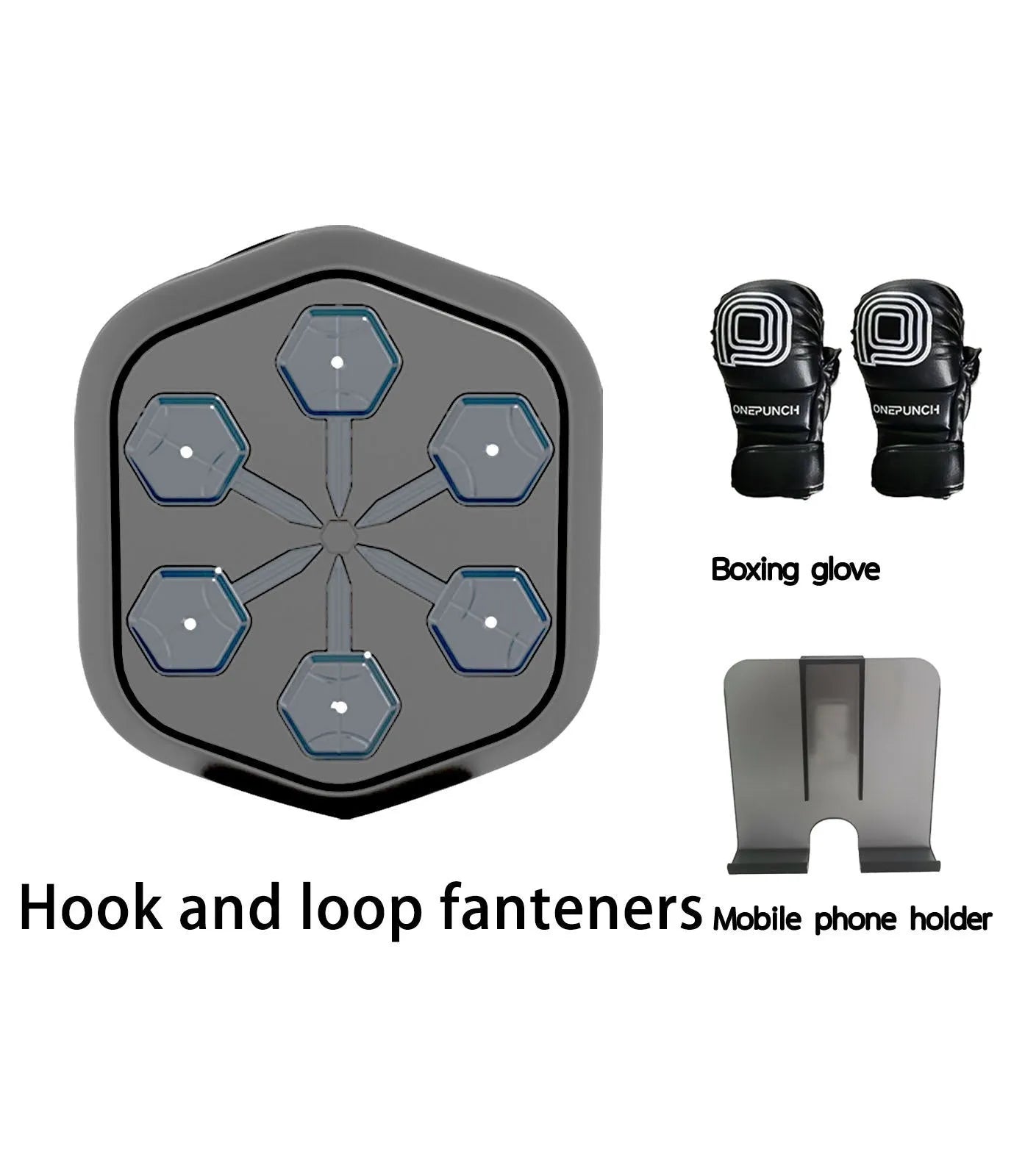 Black smart music boxing machine with Bluetooth connection and EVA construction on a gym floor